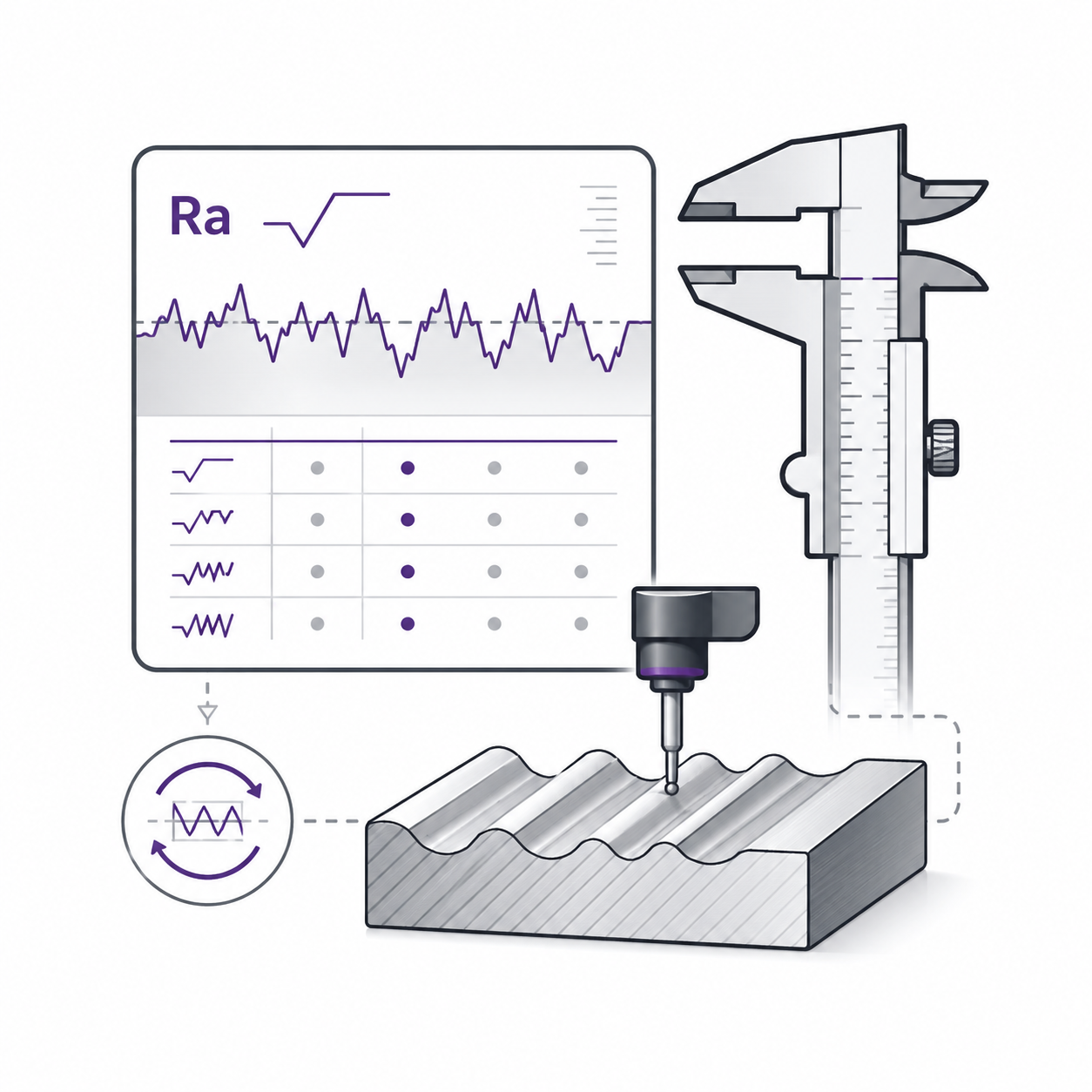 Surface roughness measurement and Ra conversion chart